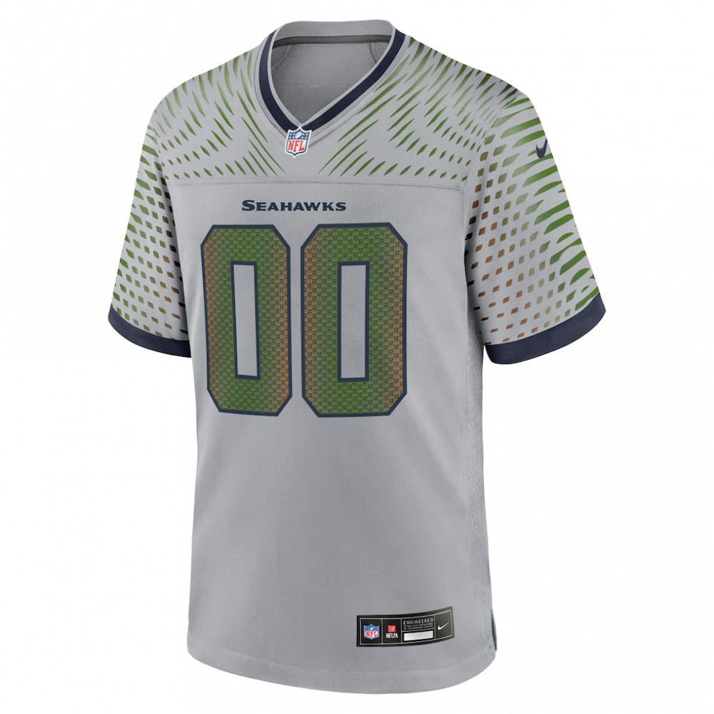 Seattle Seahawks Nike 2025 Rivalries Collection Custom Game Jersey - Wolf Gray-GridironStore